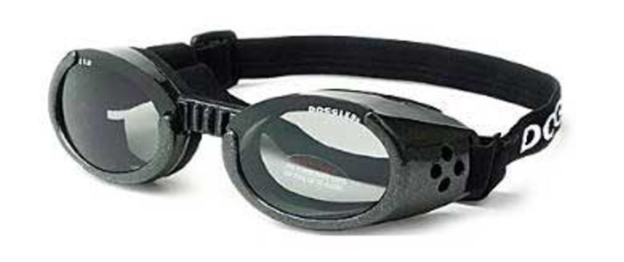 Pet Apparel (Continued) Doggles® | Metallic Black Ils Doggles Blue Mirror Lens