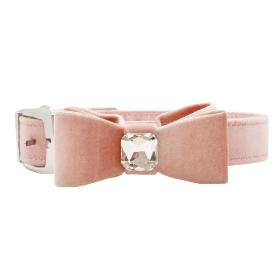 Collars, Leads & Accessories Vanderpump Pets | Vanderpump Pets Darling Velvet Diamond Bowtie Pink Collar