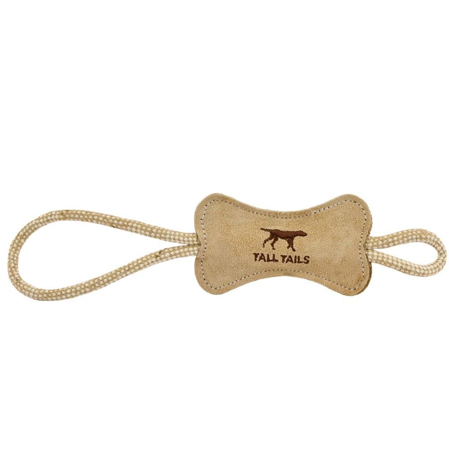 Toys & Playthings Tall Tails® | Tall Tails Natural Leather Bone Tug Toy, 12"