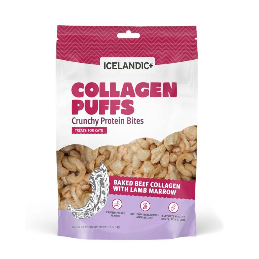 For Cats & Other Critters Icelandic+ | Icelandic+ Beef Collagen And Marrow Mini Puffs Cat Treats 0.5Oz