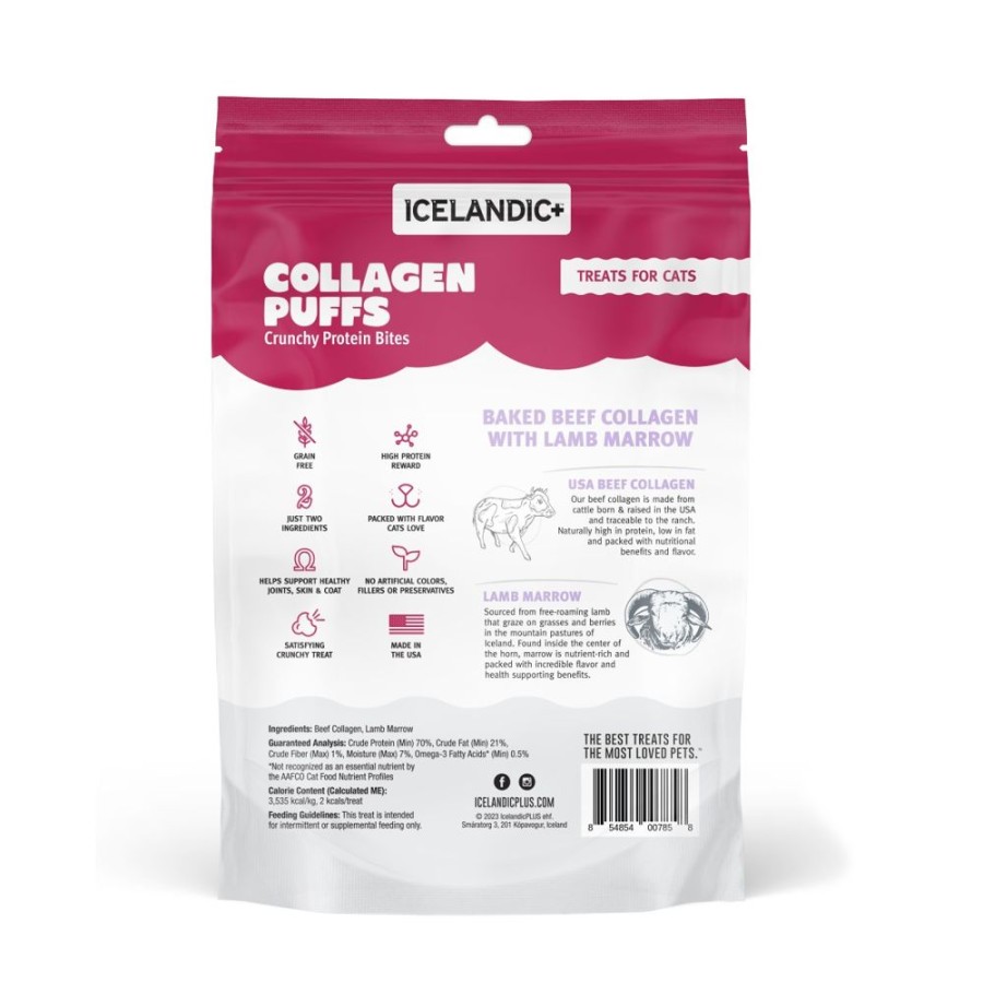 For Cats & Other Critters Icelandic+ | Icelandic+ Beef Collagen And Marrow Mini Puffs Cat Treats 0.5Oz