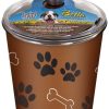 Bowls & Feeding Supplies Loving Pets Gourmet | Loving Pets Treat Canister Paw Print & Bone Copper 1Ea