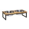 Bowls & Feeding Supplies Loving Pets Gourmet | Loving Pets Black Label Raised Wooden Top Diner 1Ea/1 Qt