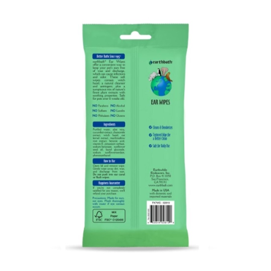 Grooming & Shampoos earthbath® | Earthbath® Ear Wipes, 30 Ct