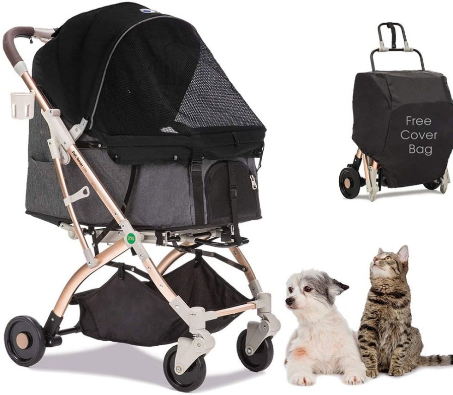 Totes & Carriers HPZ™ Pet Rover | Hpz Pet Rover Lite Travel Stroller - Black