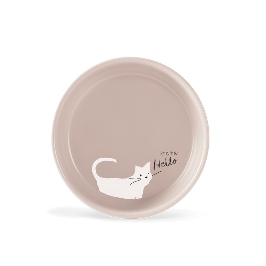 Bowls & Feeding Supplies PetShop by Fringe Studio | Whisker Cat Meow Small Stoneware Bowl