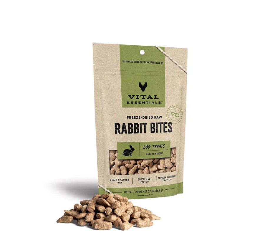 Treats Vital Essentials | Vital Essentials® Freeze-Dried Rabbit Bites Dog Treats, 2 Oz