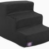 For The Home Majestic Pet Products | Black Velvet Faux Suede Pet Stairs (3 Steps)