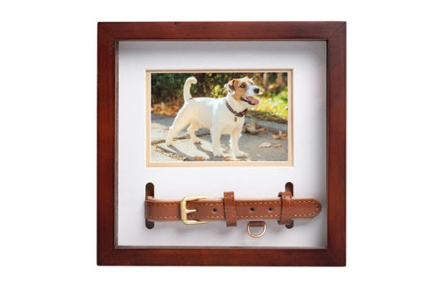 For The Home Pearhead™ | Pawprints Pet Collar Frame, Espresso