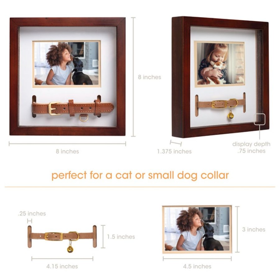 For The Home Pearhead™ | Pawprints Pet Collar Frame, Espresso