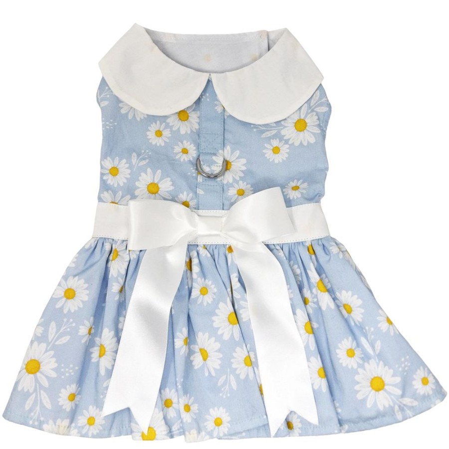 Pet Apparel (Continued) Doggie Design, Inc. | Blue Daisy Harness Dress With Matching Leash