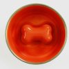 Bowls & Feeding Supplies Jax & Bones | Jax & Bones Bone Slow Feeder Bowl Orange Small