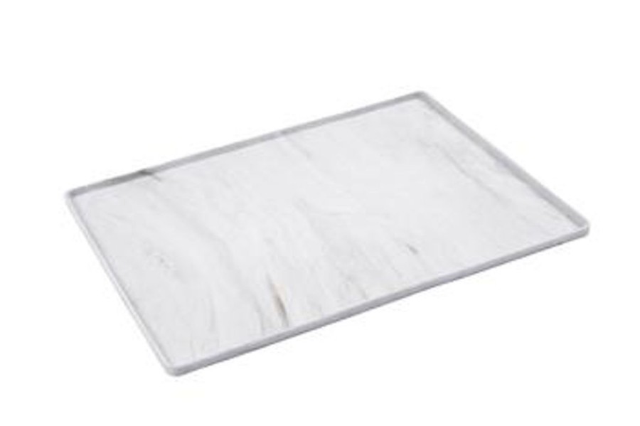 Bowls & Feeding Supplies Messy Mutts™ | Messy Mutts Silicone Food Mat Raised Edge Marble Small 16" X 12"