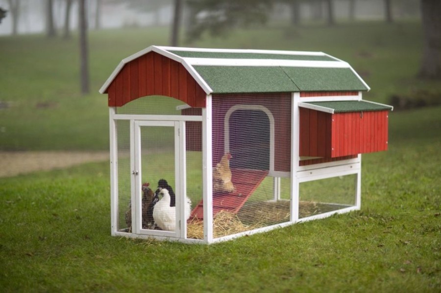 Beds, Crates, Etc. Prevue | Prevue Pet Products Deluxe Red Barn Double Nest Chicken Coop Red 1Ea/2 Box Unit