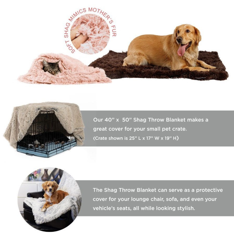 Beds, Crates, Etc. Best Friends By Sheri | Shag Pet Throw Blanket, Cotton Candy