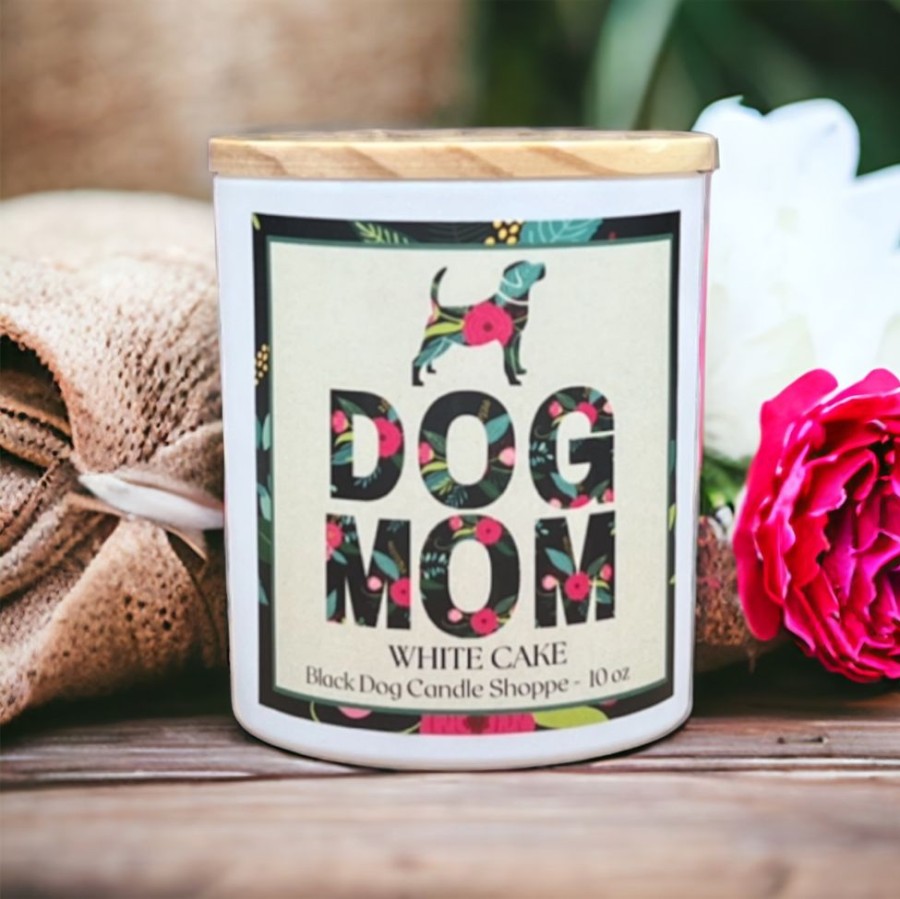 For The Home Black Dog Candle Shoppe | Dog Mom - White Cake Candle