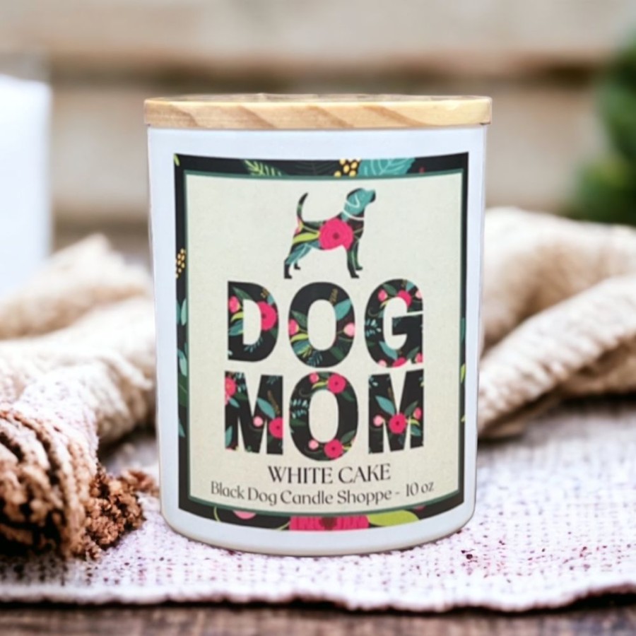 For The Home Black Dog Candle Shoppe | Dog Mom - White Cake Candle