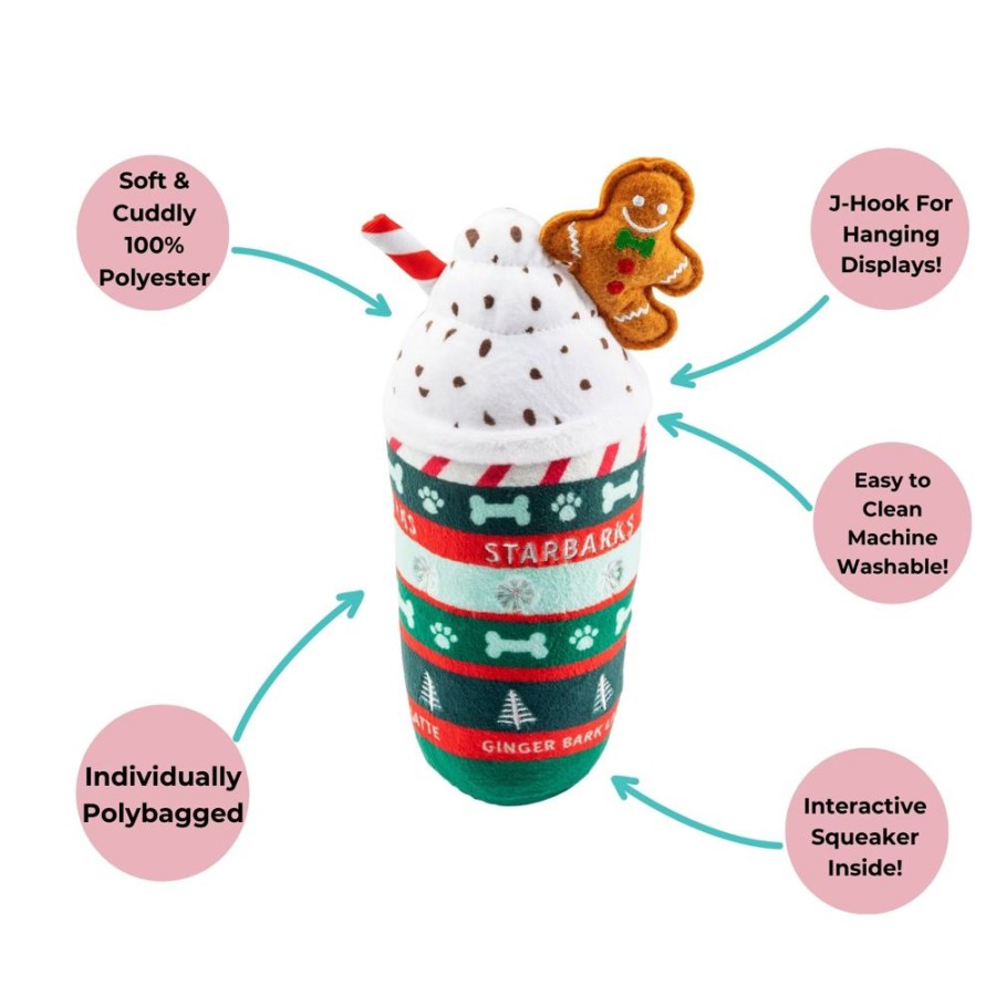 Toys & Playthings Haute Diggity Dog | Starbarks Ginger Bark Latte Christmas Dog Toy By Haute Diggity Dog