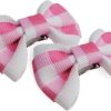 Collars, Leads & Accessories Max's Closet, LLC | Pink Gingham Hair Bows - 2 Per Card