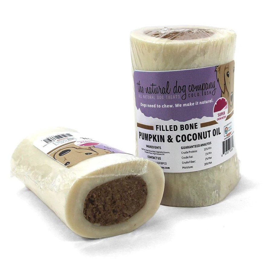 Treats Tuesday's Natural Dog Company | 3-4" Pumpkin And Coconut Oil Filled Bones