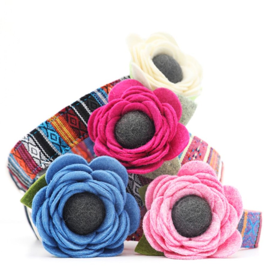 Collars, Leads & Accessories Mimi Green | Poppy Dog Collar Flower - 24 Colors!