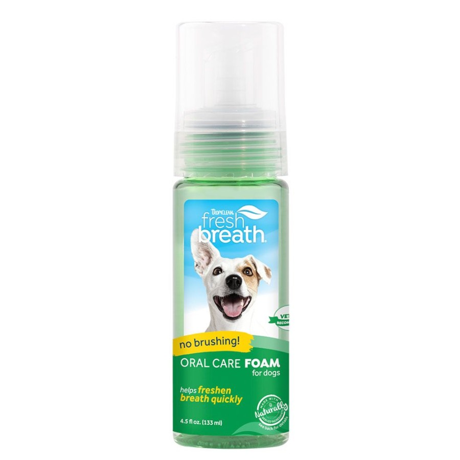 Grooming & Shampoos Fresh Breath by TropiClean | Fresh Breath Mint Foam For Pets, 4.5Oz. Bottle