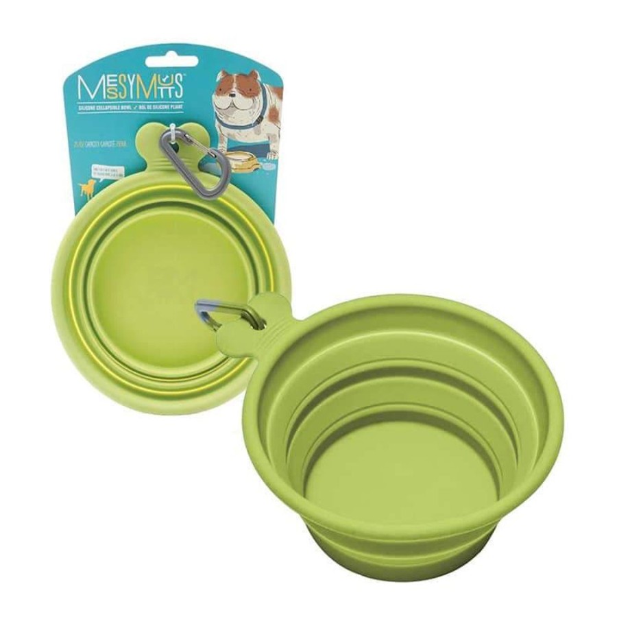 Travel Messy Mutts™ | Messy Mutts Silicone Collapsible Bowl Green