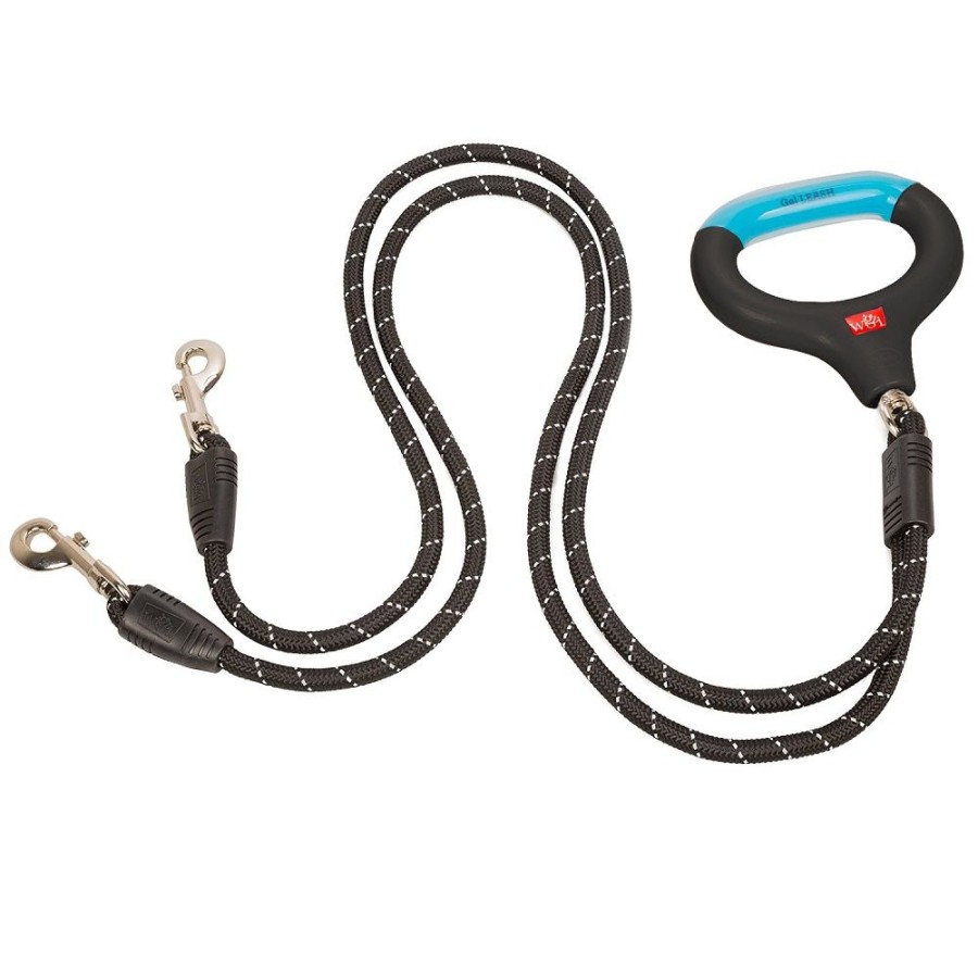 Collars, Leads & Accessories Wigzi, LLC | Wigzi Gel Leash - Dual Doggie Standard Black