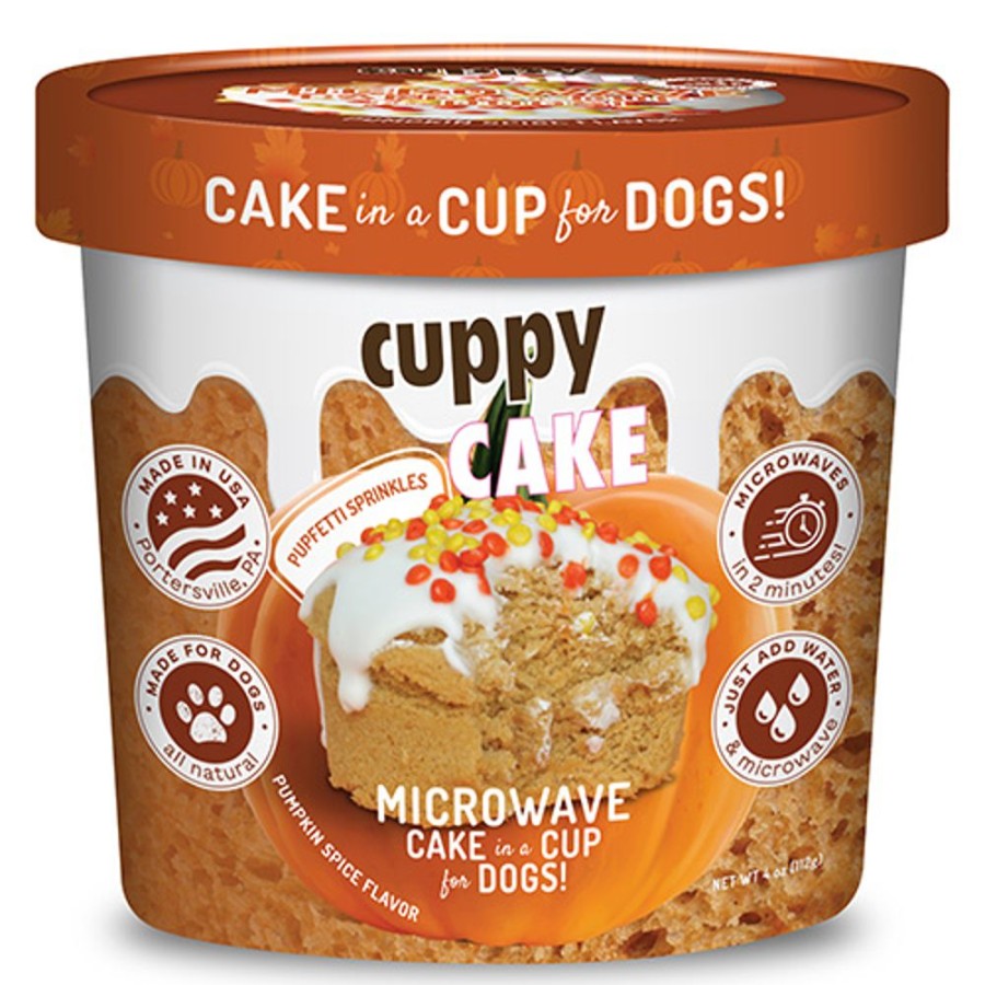 Treats Puppy Cake | Cuppy Cake - Microwave Cake In A Cup - Pumpkin Spice Flavored With Pupfetti Sprinkles