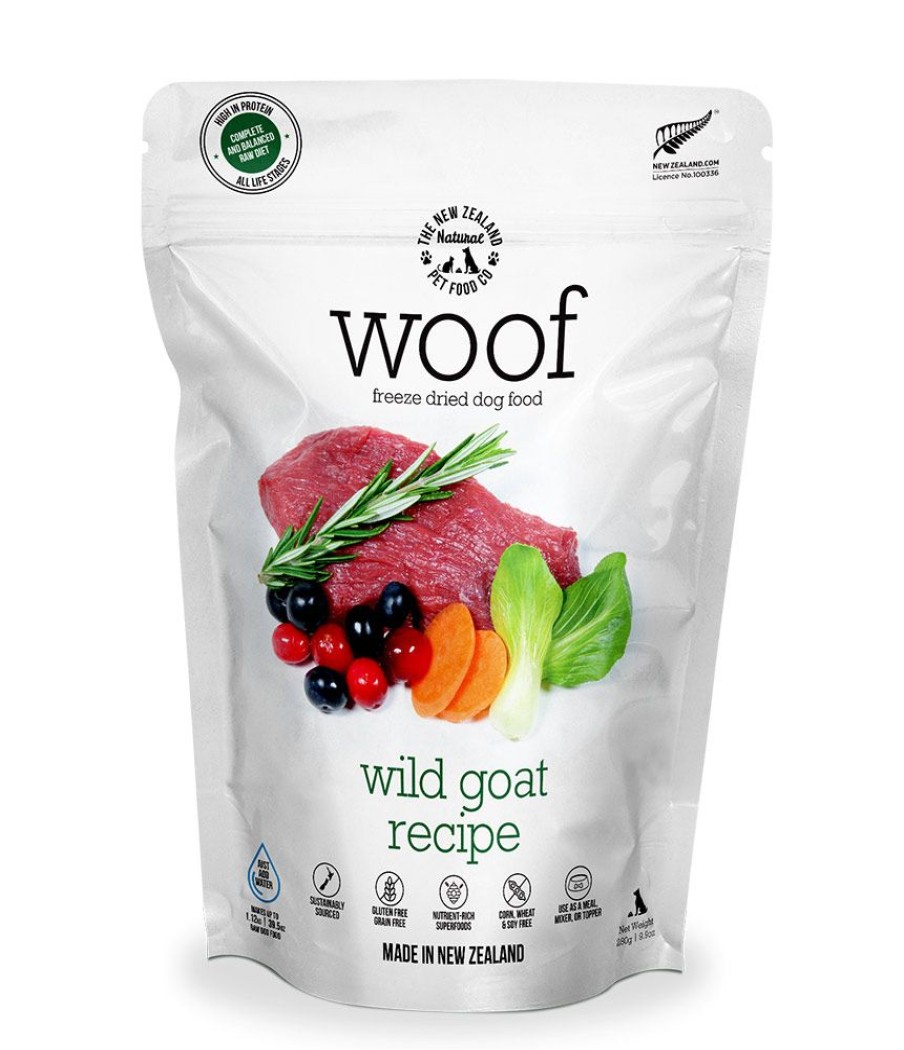 Pet Food The New Zealand Natural Pet Food Co. | Woof Wild Goat Freeze Dried Dog Food