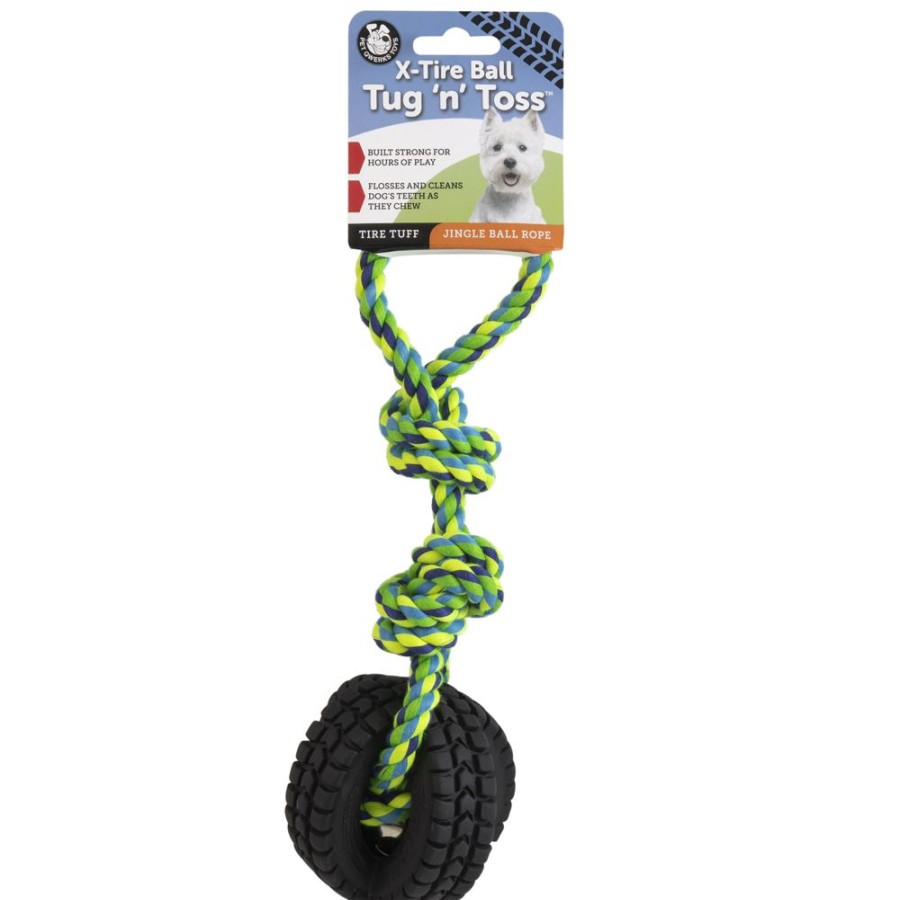 Toys & Playthings Pet Qwerks | Pet Qwerks® Jingle X-Tire Tug & Toss Toy For Dogs