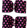 Collars, Leads & Accessories Max's Closet, LLC | Pink Polka Dot On Black Hair Bows - 2 Bows Per Card