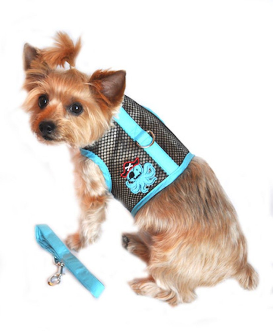 Harnesses Doggie Design, Inc. | Cool Mesh Dog Harness Under The Sea Collection - Pirate Octopus Blue And Black