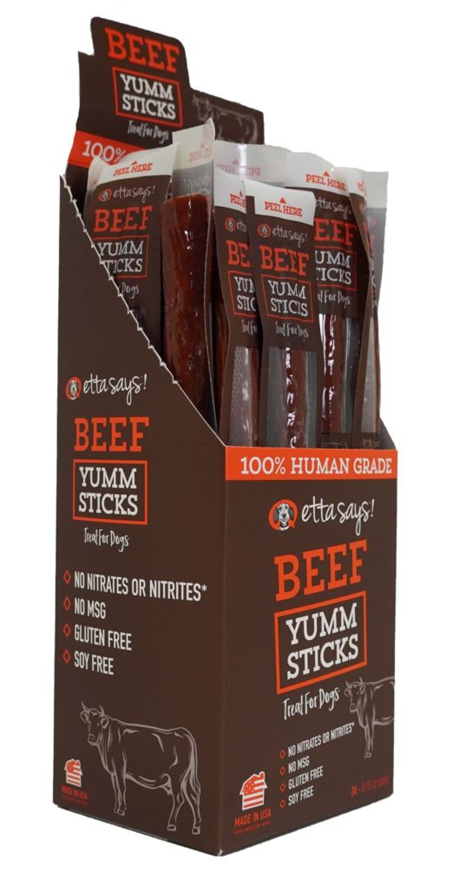 Treats Etta Says!® | Etta Says Beef Yumm Sticks - 24 Per Display Box