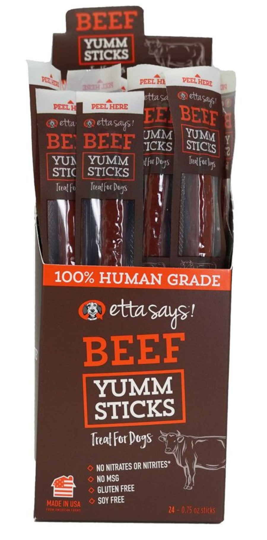 Treats Etta Says!® | Etta Says Beef Yumm Sticks - 24 Per Display Box