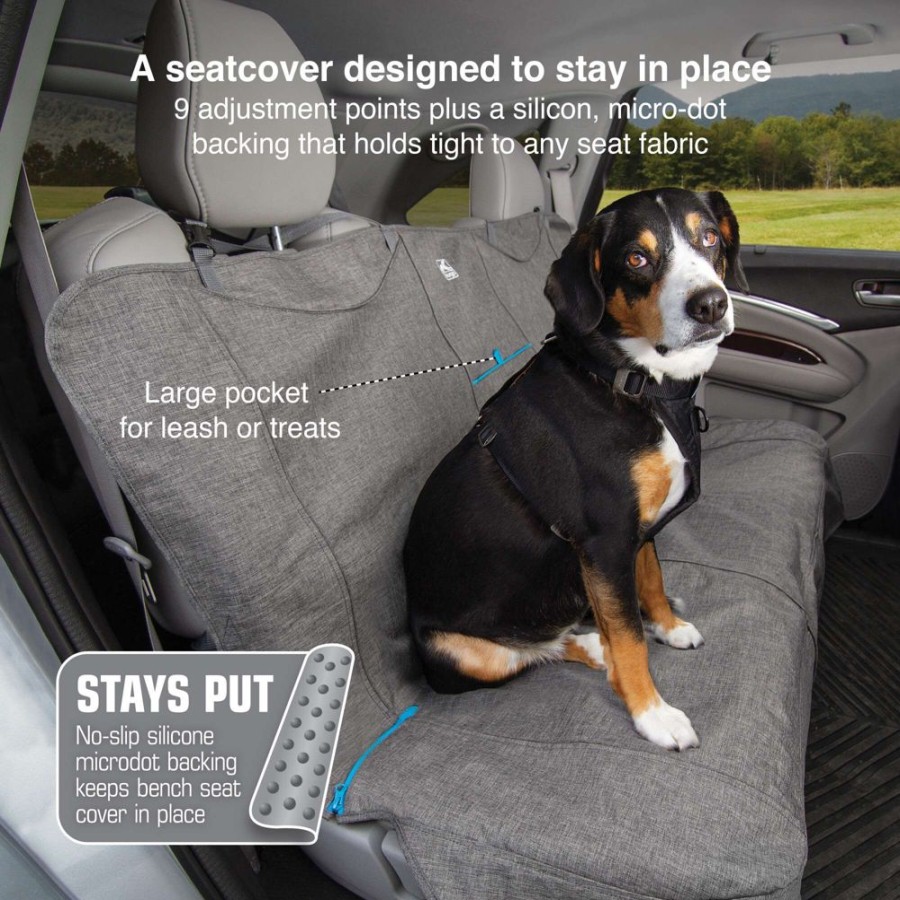 Travel Kurgo | No-Slip Grip Bench Seat Cover - Heather Grey/Coastal Blue