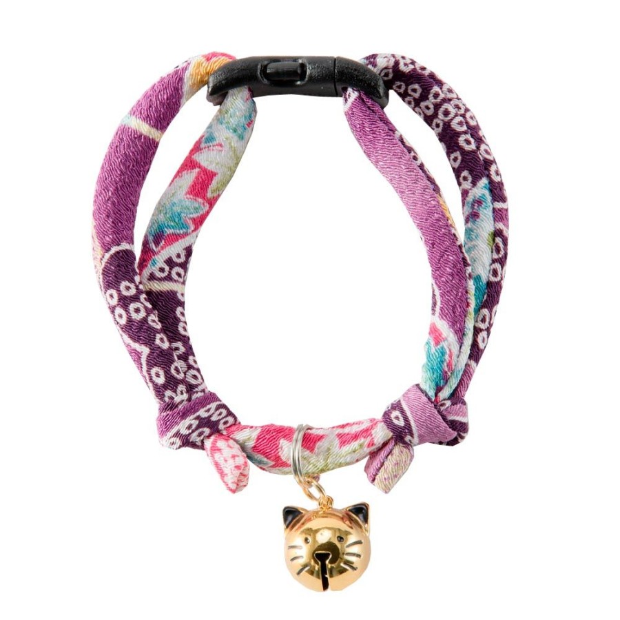 For Cats & Other Critters Necoichi | Chirimen Hanabi Fireworks Cat Collar (Purple)