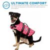 Health & Safety Paws Aboard | Summer, Dog Life Jacket - Pink Polka Dot Nylon Designer Dog Life Vest - Pet Preserver