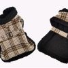 Harnesses Doggie Design, Inc. | Sherpa Lined Dog Harness Coat - Brown And White Plaid With Matching Leash