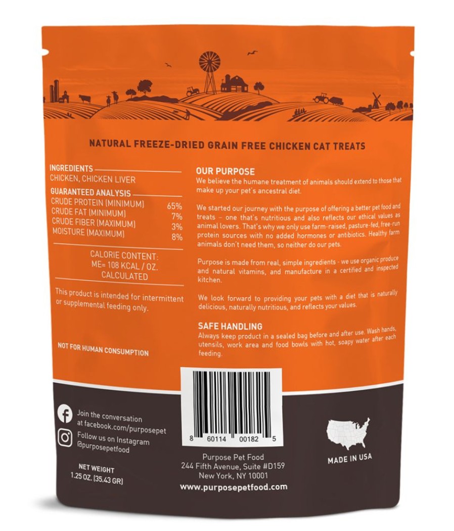 For Cats & Other Critters Purpose | Purpose Freeze-Dried Chicken Cat Treats, 1.25 Oz.