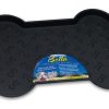 For The Home Loving Pets Gourmet | Loving Pets Spill-Proof Bone Shaped Dog Mat Black 1Ea/Small