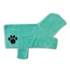 Pet Apparel Bone Dry Pet | Aqua Embroidered Paw Pet Robe