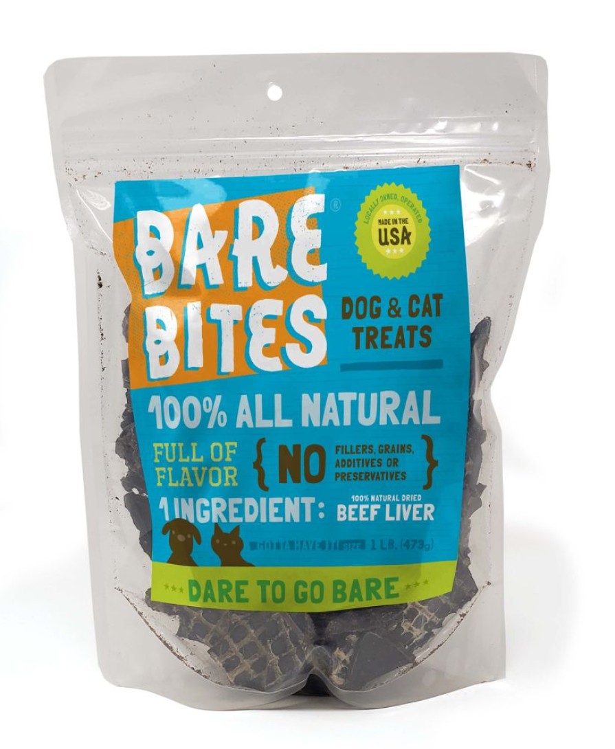 Treats Bare Bites | 1 Lb. Bare Bites Beef Liver Treats Pouch - Item# 28017