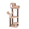 For Cats & Other Critters Petpals | Catry, Camel Cat Tree Tower With Paper Rope Covered Scratching And Condo Tunnel