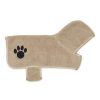 Pet Apparel Bone Dry Pet | Taupe Embroidered Paw Pet Robe