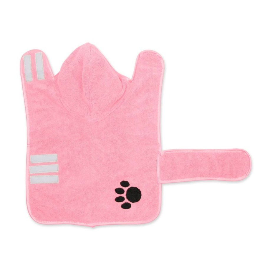 Pet Apparel Bone Dry Pet | Pink Embroidered Paw Pet Robe