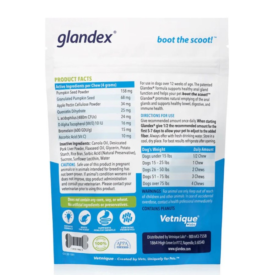 Health & Safety Glandex | Glandex Anal Gland Soft Chew Peanut Butter 30Ct