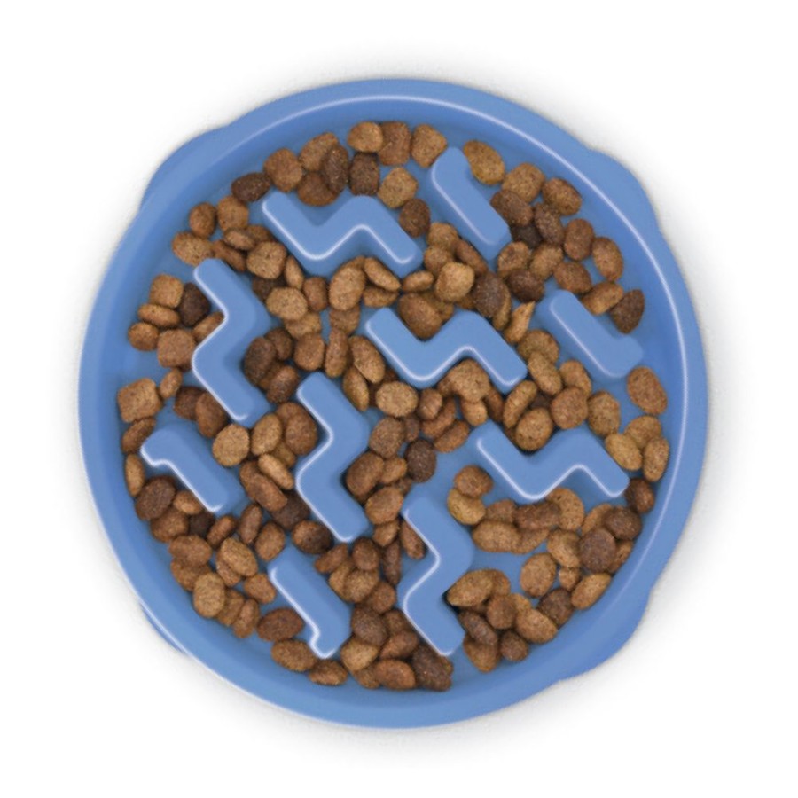 Bowls & Feeding Supplies Outward Hound® | Fun Feeder Slo-Bowl - Blue Notch