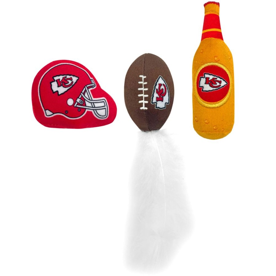 For Cats & Other Critters Pets First, Inc. | Kansas City Chiefs 3 Pc Cat Nip Toy Set