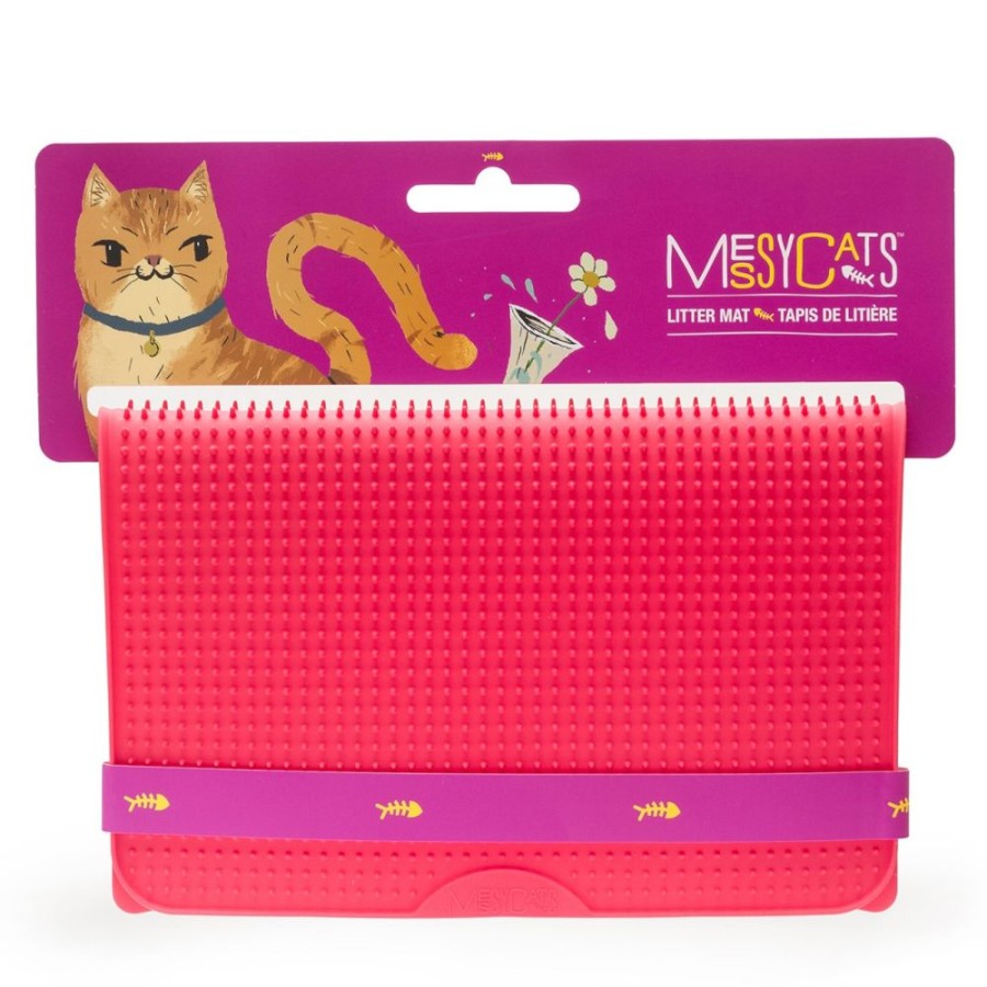 For Cats & Other Critters Messy Mutts™ | Messy Cats Silicone Litter Mat Watermelon